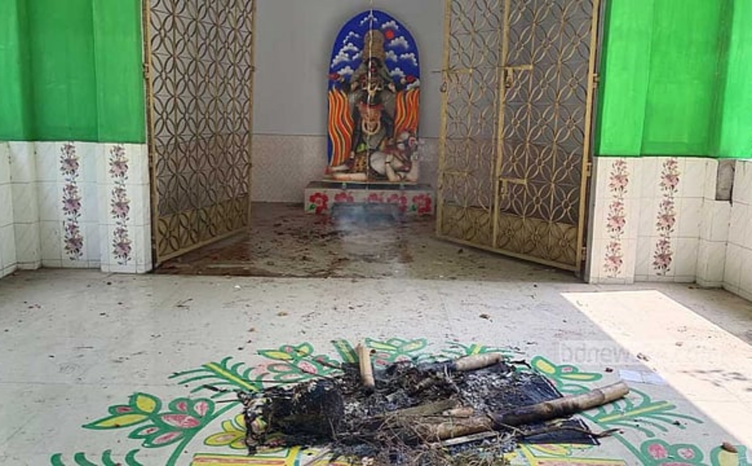 Image: Kali Temple Vandalised and Set Ablaze at Pirojpur Municipal Crematorium